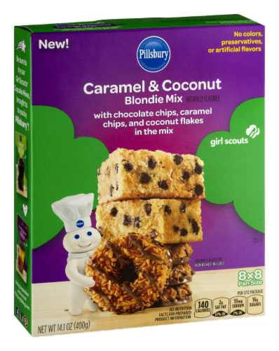 Pillsbury Girl Scout Caramel Coconut Blondie Mix Perspective: left