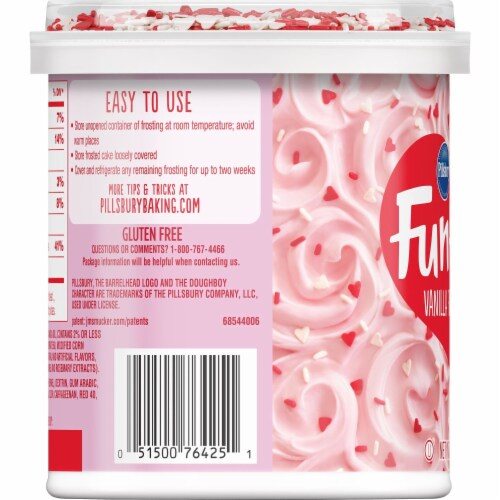 Pillsbury Valentine's Funfetti Vanilla Frosting Perspective: left