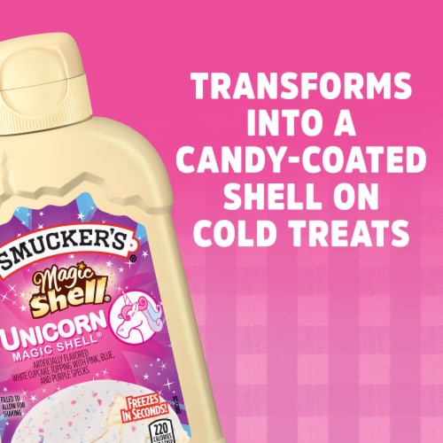 Smucker's Magic Shell Unicorn White Cupcake Flavored Topping Perspective: left