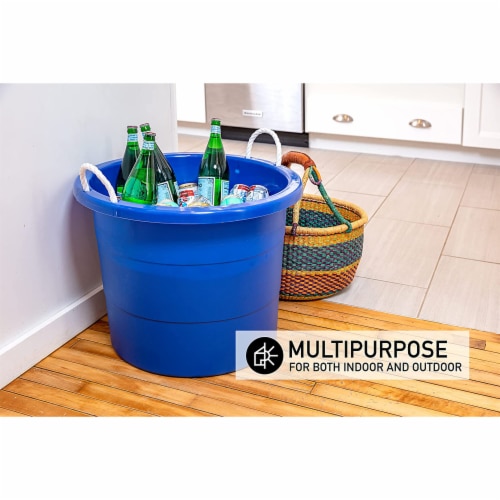 United Solutions 19 Gallon Large Plastic Utility Tub w/ Rope Handle, Blue 2  Pack, 1 Piece - Foods Co.