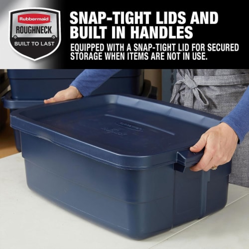 Rubbermaid 10 Gallon Stackable Storage Container, Dark Indigo Metallic (6  Pack), 1 Piece - Kroger