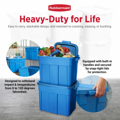 Rubbermaid Roughneck Tote 18 Gallon Storage Container, Heritage