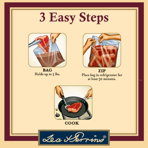 Lea & Perrins Marinade in a Bag Cracked Peppercorn Liquid Marinade Perspective: left
