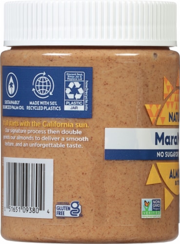 MaraNatha® No Salt or Sugar Added Creamy Almond Butter Perspective: left