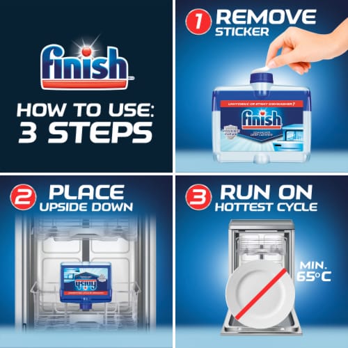 Finish Dishwasher Cleaner, Deodorizing Grease Cleaner Perspective: left