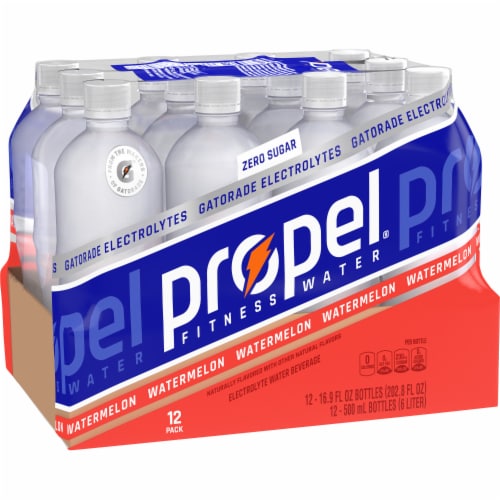 Propel® Zero Sugar Electrolyte Watermelon Flavored Bottled Water Perspective: left