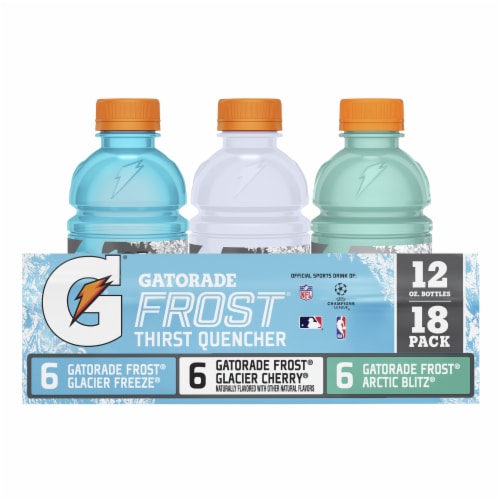 Gatorade® Frost Blue White Teal Sports Drink Variety Pack Bottles Perspective: left