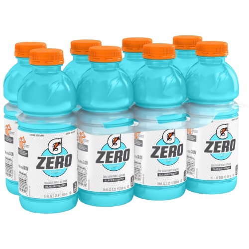 Gatorade Zero Sugar Thirst Quencher Glacier Freeze Electrolyte Enhanced Sports Drink Perspective: left