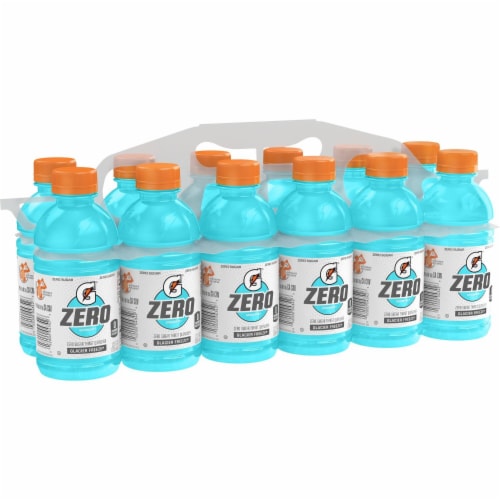 Gatorade Zero Sugar Thirst Quencher Mini Glacier Freeze blue Electrolyte Enhanced Sports Drink Perspective: left