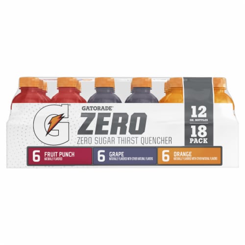 Gatorade® Zero Sugar Red Purple Orange Sports Drink Mini Variety Pack Bottles Perspective: left