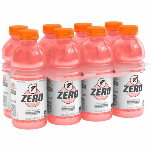 Gatorade® Zero Sugar Pink Strawberrry Kiwi Sports Drink Multipack Bottles Perspective: left