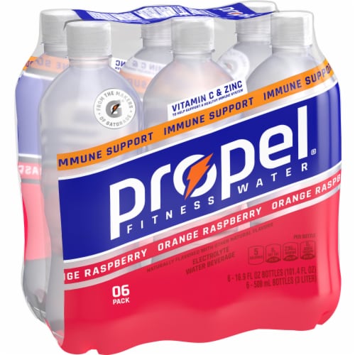 Propel Orange Raspberry Immune Support Electrolyte Water Beverage Perspective: left