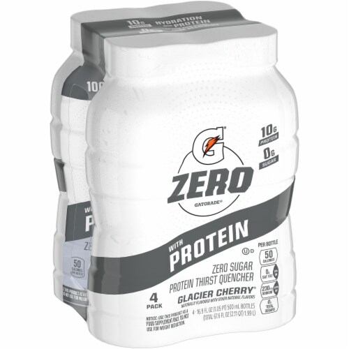 Gatorade Zero Glacier Cherry Protein Thirst Quencher Perspective: left