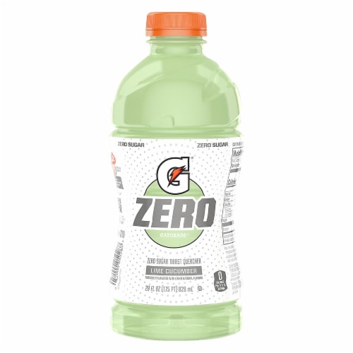 Gatorade® Zero Sugar Thirst Quencher Green Lime Cucumber Electrolyte Enhanced Sports Drink Perspective: left