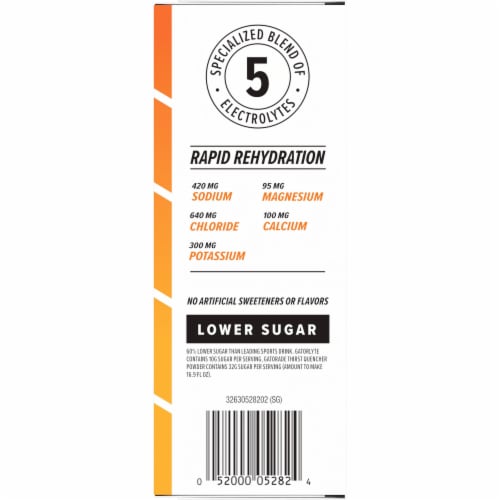 Gatorade® Gatorlyte® Electrolyte Orange Drink Mix Packets Perspective: left