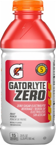 Gatorade® Gatorlyte® Zero Sugar Red Fruit Punch Sports Drink Bottle Perspective: left