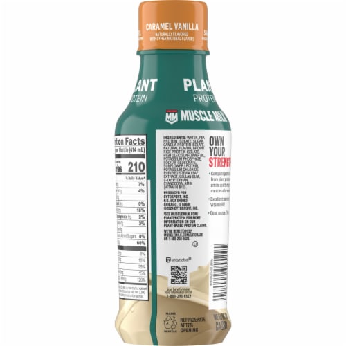 Muscle Milk® Plant-Based Non-Dairy Caramel Vanilla Protein Shake Perspective: left