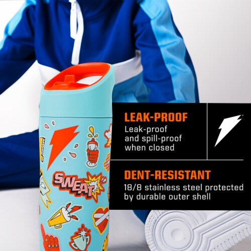 Gatorade® Gx Kids Teal Stickers Stainless Steel Water Bottle Perspective: left