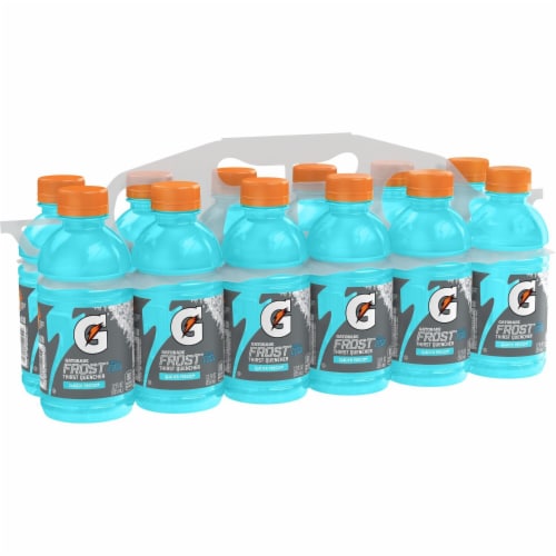 Gatorade Thirst Quencher Mini Frost Glacier Freeze Electrolyte Enhanced Sports Drink Perspective: left