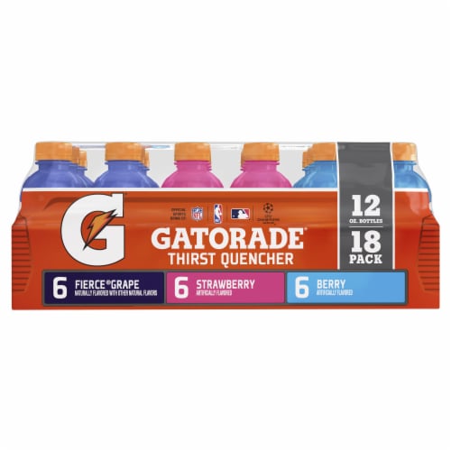 Gatorade® Purple Red Blue Sports Drink Mini Variety Pack Bottles Perspective: left
