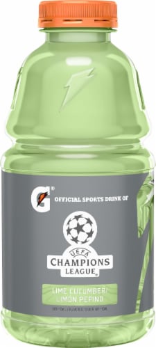 Gatorade Thirst Quencher Lime Cucumber Electrolyte Enhanced Sports Drink Perspective: left