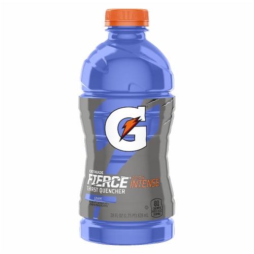 Gatorade Thirst Quencher Purple Fierce Grape Electrolyte Enhanced Sports Drink Perspective: left