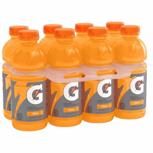 Gatorade Thirst Quencher Orange Electrolyte Enhanced Sports Drink Perspective: left