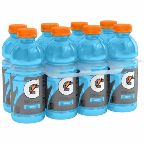 Gatorade Thirst Quencher Cool Blue Electrolyte Enhanced Sports Drink Perspective: left