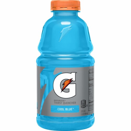 Gatorade Thirst Quencher Cool Blue Electrolyte Enhanced Sports Drink Perspective: left