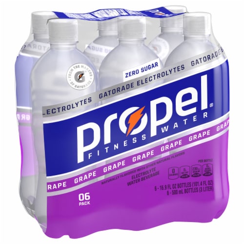 Propel® Zero Calorie Electrolyte Grape Flavored Bottled Water Perspective: left