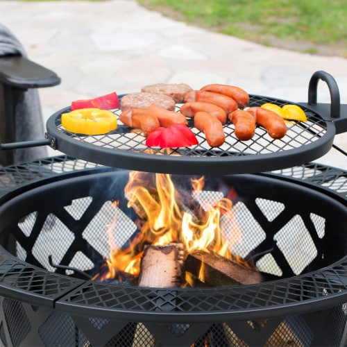 Four Seasons Courtyard 47 Inch Ranch Deep Bowl Fire Pit w Grill Safety Ring 1 Piece Harris Teeter