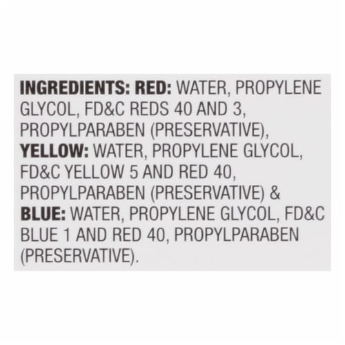 McCormick® Assorted Food Colors - Red / Blue / Yellow Perspective: left