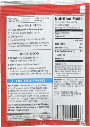 McCormick Mild Taco Seasoning Mix Perspective: left
