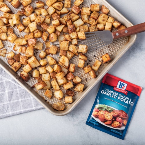 McCormick Toasted Onion & Garlic Potato Seasoning Perspective: left