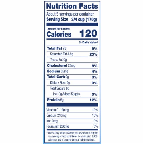 Stonyfield® Organic Probiotic Plain Whole Milk Yogurt Tub Perspective: left