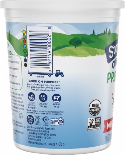 Stonyfield® Organic Vanilla Probiotic Whole Milk Yogurt Tub Perspective: left