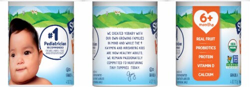 Stoneyfield® Organic Yo Baby® Banana and Strawberry Whole Milk Yogurt Perspective: left