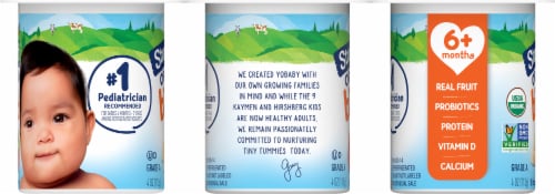Stoneyfield® Organic Yo Baby® Banana and Strawberry Whole Milk Yogurt Perspective: left