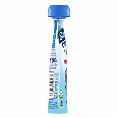 Stonyfield® Organic Kids Strawberry Lowfat Yogurt Pouch Perspective: left