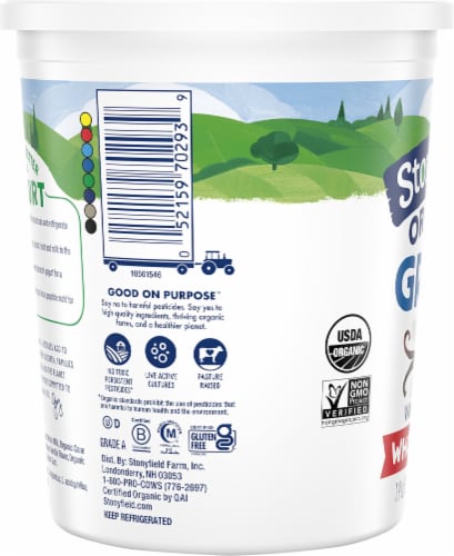 Stonyfield® Organic Vanilla Bean Whole Milk Greek Yogurt Perspective: left