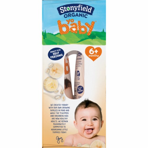 Stonyfield Organic® Yo Baby® Banana & Oat Whole Milk Yogurt Pouch  Pouches Perspective: left
