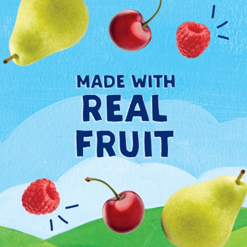 Stonyfield Organic Kids Zero G Added Sugar Whole Milk Yogurt Pouches, Cherry Berry Pear, 3.5 oz, 4Ct Perspective: left
