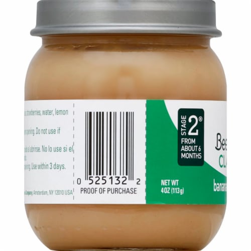 Beech-Nut® Stage 2 Banana & Strawberries Baby Food Perspective: left