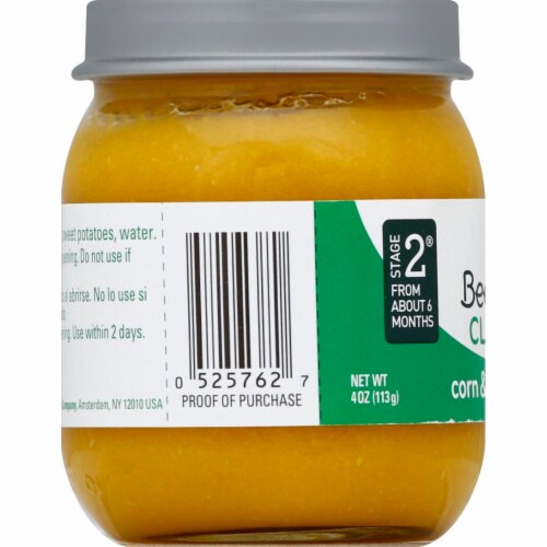 Beech-Nut® Stage 2 Corn & Sweet Potato Baby Food Perspective: left