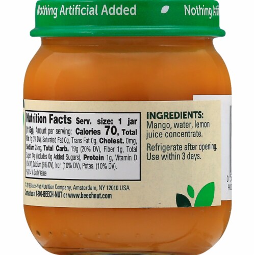 Beech-Nut® Stage 2 Mango Baby Food Perspective: left