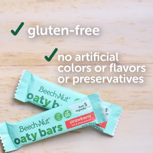 Beech-Nut Oaty Bars with Fruit & Whole Grain Strawberry Toddler Snack Bar Perspective: left