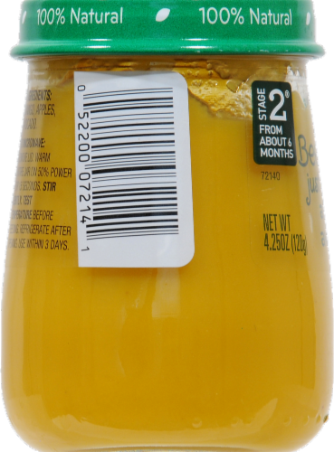 Beech-Nut Stage 2 Just Mango Apple & Avocado Baby Food Jar Perspective: left