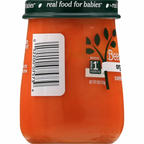 Beech-Nut® Organics Stage 1 Sweet Potato Organic Baby Food Jar Perspective: left