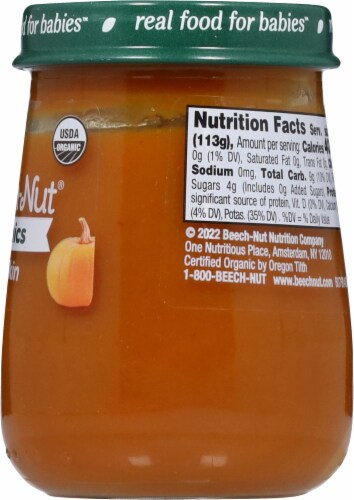 Beech-Nut® Organics Stage 1 Pumpkin Baby Food Perspective: left