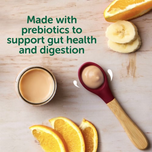 Beech-Nut Organics Stage 2 Banana Orange & Yogurt with Prebiotics Baby Food Jar Perspective: left